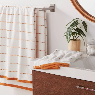 Modern Pinstriped Towel White/Yellow - Threshold™ 1 Modern Pinstriped Towel White/Yellow - Threshold™