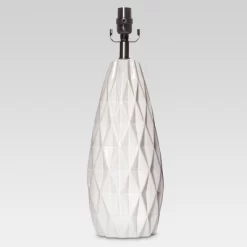 Faceted Ceramic Large Lamp Base White - Threshold -Haven Home Store GUEST 048a6fec 999a 4be3 b619 5d35c87ec3f0