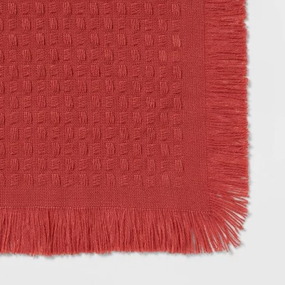Solid Woven Throw Blanket Pink - Threshold™ 4 Solid Woven Throw Blanket Pink - Threshold™ - Image 4