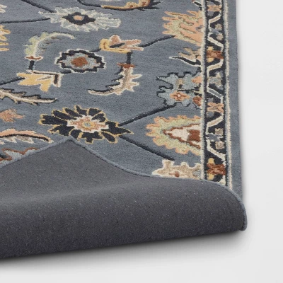 5'x7' Handtufted Persian Area Rug Blue - Threshold™ 3 5'x7' Handtufted Persian Area Rug Blue - Threshold™ - Image 3