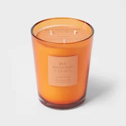 Colored Vase Glass With Dustcover Mandarin & Guava Candle Orange - Threshold™ -Haven Home Store GUEST 0935bd9a 1522 4b47 b1ed 14541db7ee27