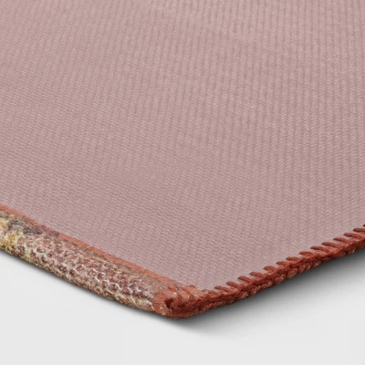 Southbury Washable Printed Diamond Persian Style Rug Rust - Threshold™ 3 Southbury Washable Printed Diamond Persian Style Rug Rust - Threshold™ - Image 3