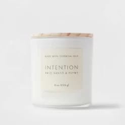 Wood Lidded Glass Wellness Intention Candle - Threshold™ -Haven Home Store GUEST 0999c516 ae7a 45de 97e2 6ac895015e1c
