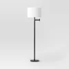 16" Metal Column Swing Arm Floor Lamp Black/White - Threshold™: Adjustable, Modern Design