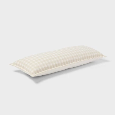 Gingham OS Oblong Dec Pillow Khaki/Ivory - Threshold™: Cotton Rectangle Lumbar Support, Indoor Use 2 Gingham OS Oblong Dec Pillow Khaki/Ivory - Threshold™: Cotton Rectangle Lumbar Support, Indoor Use - Image 2
