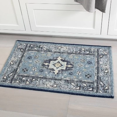 Vintage Persian Medallion Kitchen Rug Blue - Threshold™ 1 Vintage Persian Medallion Kitchen Rug Blue - Threshold™