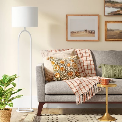 Ring Base Floor Lamp White (Includes LED Light Bulb) - Threshold™ 2 Ring Base Floor Lamp White (Includes LED Light Bulb) - Threshold™ - Image 2