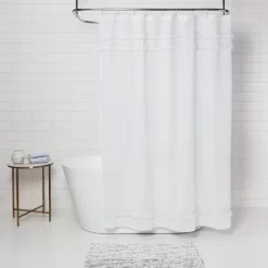 Macramé Fringe Shower Curtain Cream - Threshold™