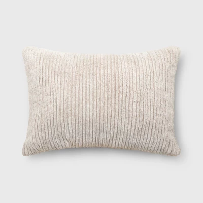 Striped Faux Fur Lumbar Throw Pillow - Threshold™ 5 Striped Faux Fur Lumbar Throw Pillow - Threshold™ - Image 5
