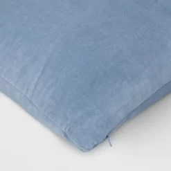 Oversize Washed Cotton Velvet Lumbar Throw Pillow Light Blue - Threshold™: Indoor Decorative Cushion, Hidden Zipper, Polyester Fill -Haven Home Store GUEST 12b0780e 56fd 4831 bc57 e5d630eb65b5