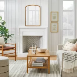 24" X 34" Wood Arch Decorative Wall Mirror Natural - Threshold™ Designed With Studio McGee: Stained Finish, No Assembly Required