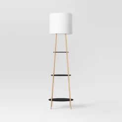 Shelf Floor Lamp Black/Natural - Threshold™ -Haven Home Store GUEST 1350825a 18e5 4036 8b1f 9e557d0454aa