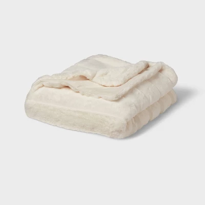 55"x80" Faux Fur Ribbed Bed Throw - Threshold™ 4 55"x80" Faux Fur Ribbed Bed Throw - Threshold™ - Image 4