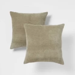 2pk Chenille Square Throw Pillows - Threshold™ -Haven Home Store GUEST 15025fdd 30b4 491f aa83 d7cce8d6ff84