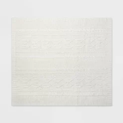 Cable Knit Chenille Throw Blanket - Threshold