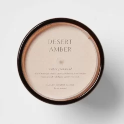 Colored Vase Glass With Dustcover Desert Amber Candle Brown - Threshold™ -Haven Home Store GUEST 17985ae3 27c8 4003 81ff b8a92517a9b9