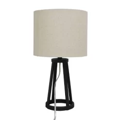 Medium Modern Industrial Assembled Table Lamp Black - Threshold™: UL Listed, Cotton-Linen Shade, Metal Body, No Bulb Included -Haven Home Store GUEST 19cc2006 fe39 45ed a7d0 b36f31d0c86a
