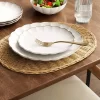 10.5" Stoneware Scalloped Dinner Plate Gold Rim - Threshold™