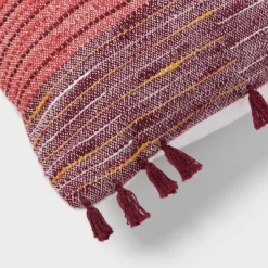 Woven Linework Dec Pillow Oblong Ivory/Plum Red/Dark Salmon Orange - Threshold™: Cotton Fabric, Indoor Decorative Accessory 5 Woven Linework Dec Pillow Oblong Ivory/Plum Red/Dark Salmon Orange - Threshold™: Cotton Fabric, Indoor Decorative Accessory -Haven Home Store GUEST 1d5224eb b6f2 4c9e b425 af2136367232