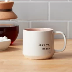 16oz Stoneware Love Ya Mean It Color Splash Mug - Threshold™: Coffee Mugs, Gifts For Mom, Best Friend Gifts