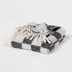 60"x80" Woven Cotton Checkered Bed Throw - Threshold™ -Haven Home Store GUEST 21ece0cd d5f6 45ed 8de5 f3cde6fa73bb