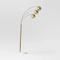 75.5"x29.5" Span 3-Head Metal Globe Floor Lamp Brass - Threshold™
