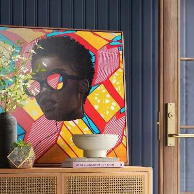 30" X 30" Pattern Portrait By Adekunle Adeleke Framed Wall Canvas - Threshold™ 1 30" X 30" Pattern Portrait By Adekunle Adeleke Framed Wall Canvas - Threshold™