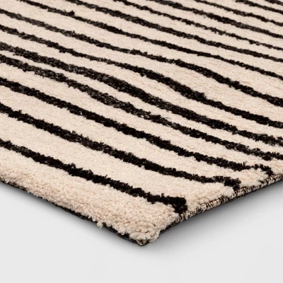 5'x7' Color Blocked Linear Area Rug Tan/Black - Threshold™ 2 5'x7' Color Blocked Linear Area Rug Tan/Black - Threshold™ - Image 2