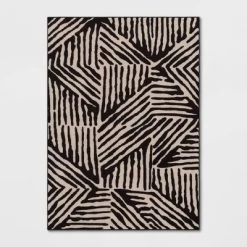 Abstract Lines Rug Black/Tan - Threshold™ -Haven Home Store GUEST 2b3b14d6 1781 4d26 a5bb 3e2956f51323
