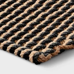 1'6"x2'6" Rope Braided Basket Weave Doormat Black/Brown/Cream - Threshold™ -Haven Home Store GUEST 2c1c0888 f103 4ac9 9204 1ebd398de602