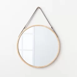 26" Wood Mirror With Pleather Strap Hanger - Threshold™ Designed With Studio McGee -Haven Home Store GUEST 2dcb4778 974a 4df9 97e6 162547563357