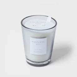Colored Vase Glass With Dustcover Rainwater Lily Candle Gray - Threshold™ -Haven Home Store GUEST 2e50a42e 63db 4b02 b057 d911289b4b14