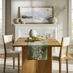 14"x72" Floral Table Runner - Threshold™ Designed With Studio McGee: Modern Cotton Botanical Table Linens, Spring Decor