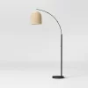 82"x13" Addison Arc Floor Lamp With Natural Rattan Shade - Threshold™: Curved Metal, ETL Listed