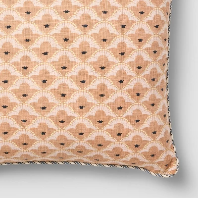 Square Geo Pattern With Striped Piping Peach - Threshold™ Design With Studio McGee 2 Square Geo Pattern With Striped Piping Peach - Threshold™ Design With Studio McGee - Image 2