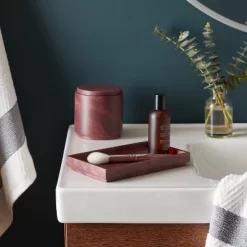 Luxe Faux Marble Bath Tray Wine - Threshold™