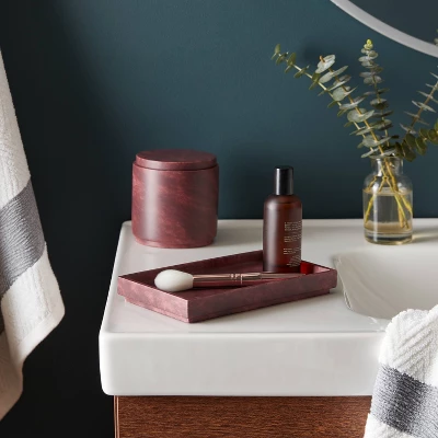 Luxe Faux Marble Bath Tray Wine - Threshold™ 1 Luxe Faux Marble Bath Tray Wine - Threshold™