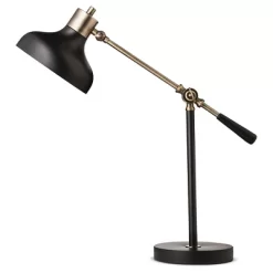 Crosby Schoolhouse Desk Lamp Black - Threshold™: Adjustable Stand, ETL Listed, Metal Shade, No Assembly Required