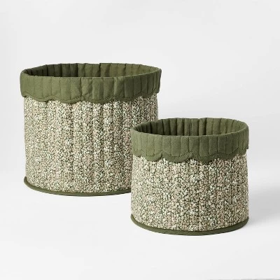 Large Floral Canvas Storage Basket - Threshold™ Designed With Studio McGee 3 Large Floral Canvas Storage Basket - Threshold™ Designed With Studio McGee - Image 3