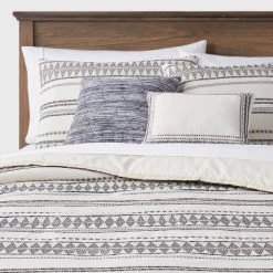 5pc Woven Diamond Stripe Comforter Set Cream/Black - Threshold™ -Haven Home Store GUEST 3c146168 eb59 4e06 bf8a 5838f6253c95