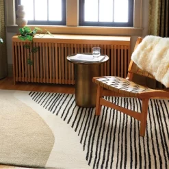 5'x7' Color Blocked Linear Area Rug Tan/Black - Threshold™