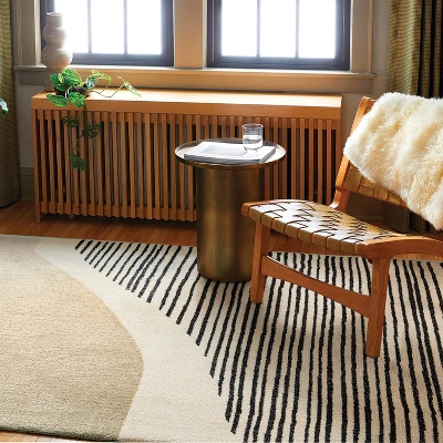 5'x7' Color Blocked Linear Area Rug Tan/Black - Threshold™ 1 5'x7' Color Blocked Linear Area Rug Tan/Black - Threshold™