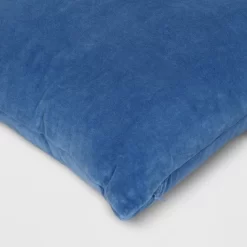 Washed Cotton Velvet Square Throw Pillow Blue - Threshold™: Indoor Use, Removable Cover, Hidden Zipper -Haven Home Store GUEST 42d1e0e1 f518 469b adf7 e728ff5a2d58