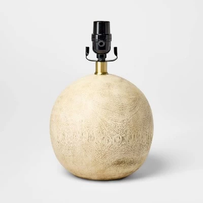 Round Faux Wood Lamp Base Brown - Threshold™ Designed With Studio McGee 1 Round Faux Wood Lamp Base Brown - Threshold™ Designed With Studio McGee