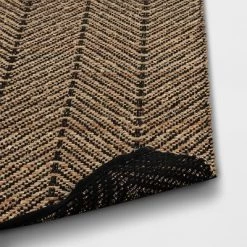 2'4"x7' Handloom Chevron Runner Rug Black - Threshold™: Jute & Cotton, Indoor, Abstract Pattern, OEKO-TEX Certified -Haven Home Store GUEST 497825e4 2e4a 4747 9f62 e43a214a64f5