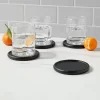 4pk Acacia Modern Coasters Black - Threshold™
