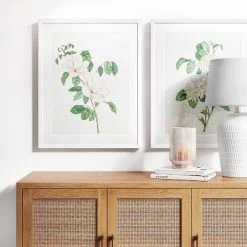 (Set Of 2) 24" X 30" Flowers Framed Wall Art White - Threshold™