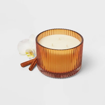 "3-Wick Ribbed Glass Candle 13oz - Threshold™ 2 "3-Wick Ribbed Glass Candle 13oz - Threshold™ - Image 2