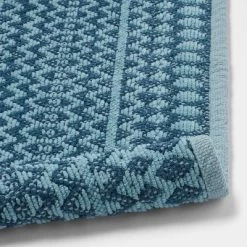 20"x32" Mixed Texture Chenille Bath Rug Teal Blue - Threshold™ -Haven Home Store GUEST 5f518d55 c95d 450d 8e28 f9ed439cc95f