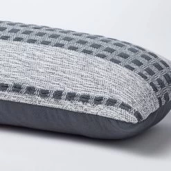 Bed Lumbar Woven Texture Stripe Decorative Throw Pillow Slate Blue - Threshold™ Designed With Studio McGee: Cotton Ribbed, Indoor Use -Haven Home Store GUEST 61dae767 52ce 4fff abd8 4baa57bdc51f